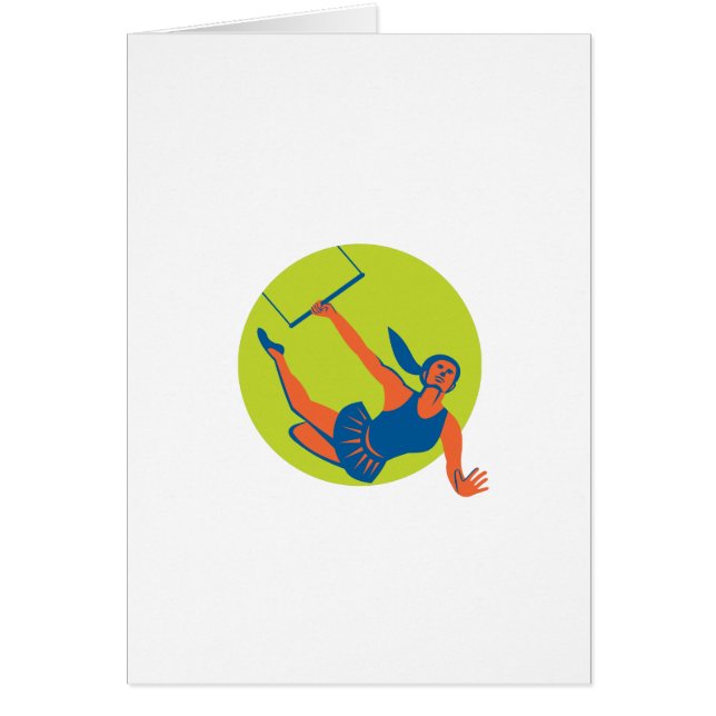 Acrobat Flying Trapeze Act Circle Retro (Front)