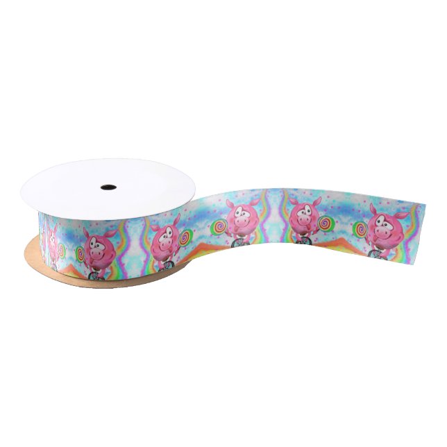 Acrobat Pig Ribbon Satin Ribbon (Spool)