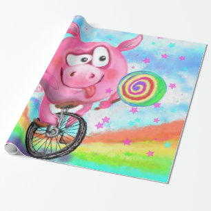 Acrobat Pig Wrapping Paper