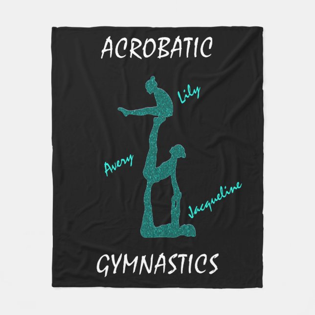 Acrobatic Gymnastics Blanket w/ Up to 3 names! (Front)