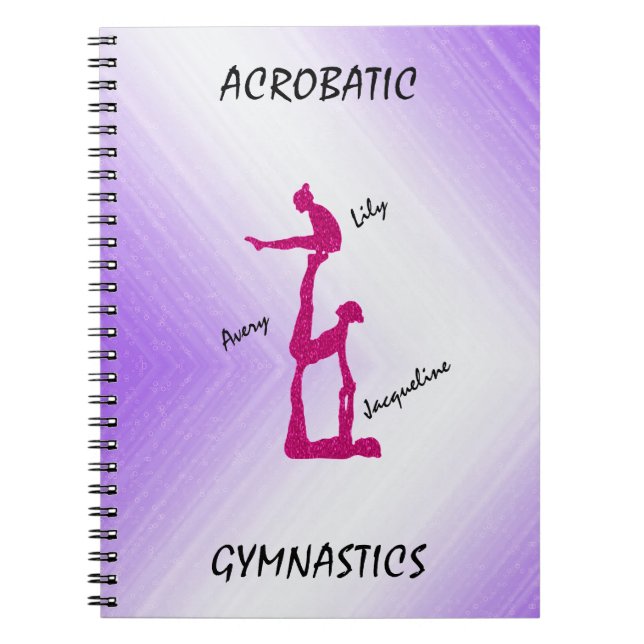 Acrobatic Gymnastics Gradient w/ Up To 3 Names   Notebook (Front)