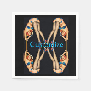 Acrobatic Vintage Pinups Thunder_Cove Napkin