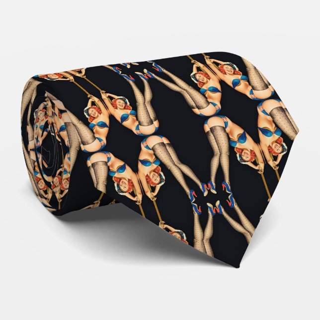 Acrobatic Vintage Pinups Thunder_Cove Tie (Rolled)