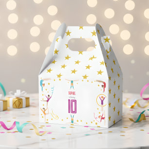 Acrobatics and gymnastics sport girl birthday favour box