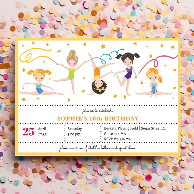 Acrobatics fun birthday kids Invitation (Creator Uploaded)