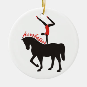 Acrobatics on horseback custom ornament
