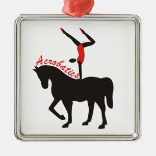 Acrobatics on horseback custom ornament
