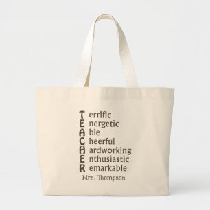 Acronym for Teachers Large Tote Bag