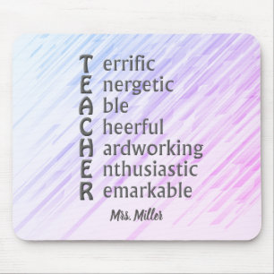 Acronym for Teachers Name Purple Abstract  Mouse Pad