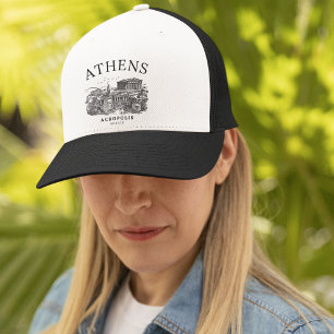 Acropolis Athens Grecce Vintage Land Scape Trucker Hat