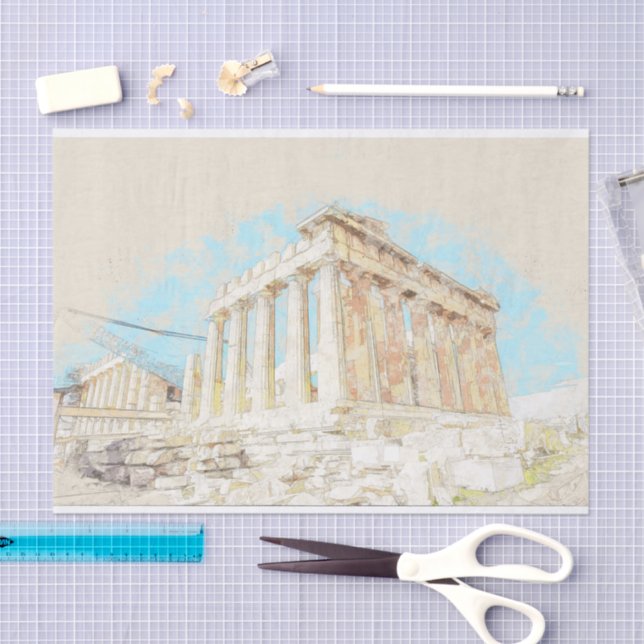 Acropolis Hill Athens Greece Tissue Paper – Scenic (Craft)