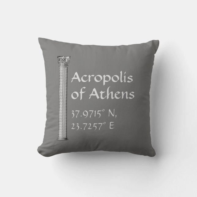 Acropolis of Athens Latitude  Longitude  Cushion (Front)