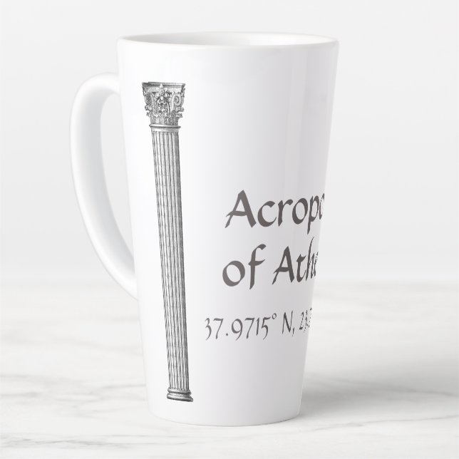 Acropolis of Athens Latitude  Longitude  Latte Mug (Left Angle)