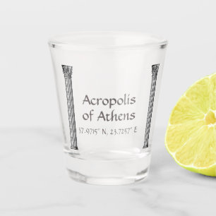 Acropolis of Athens Latitude Longitude Shot Glass