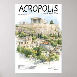 Acropolis Poster  Athens Greece Landmark  Ancient