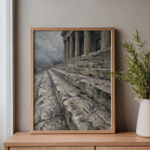Acropolis Propylaea Olive Leaves Art