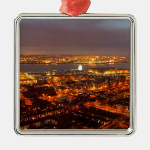 Across Liverpool to the River Mersey & Wirral Metal Ornament