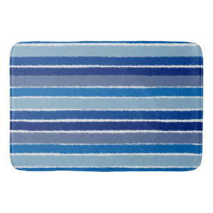 Across The Lines In Blues Bath Mat