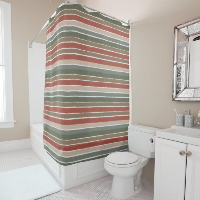 Across The Lines Shower Curtain (In Situ)