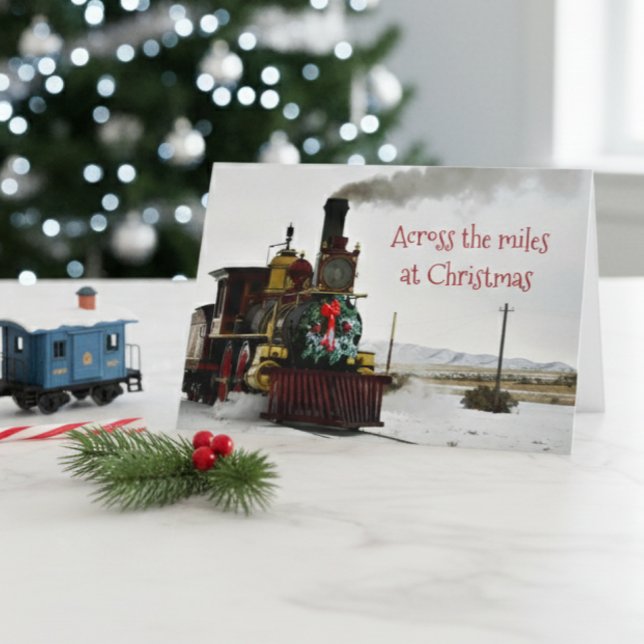Across the Miles at Christmas Greeting Card (A nostalgic locomotive Christmas card perfect for sending love across the miles.
)