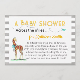 Across the Miles Baby Shower Invitation