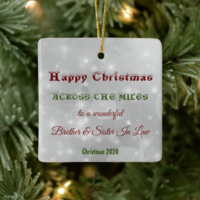 Across the Miles Christmas Brother & Sister In Law Ceramic Ornament (Tree)