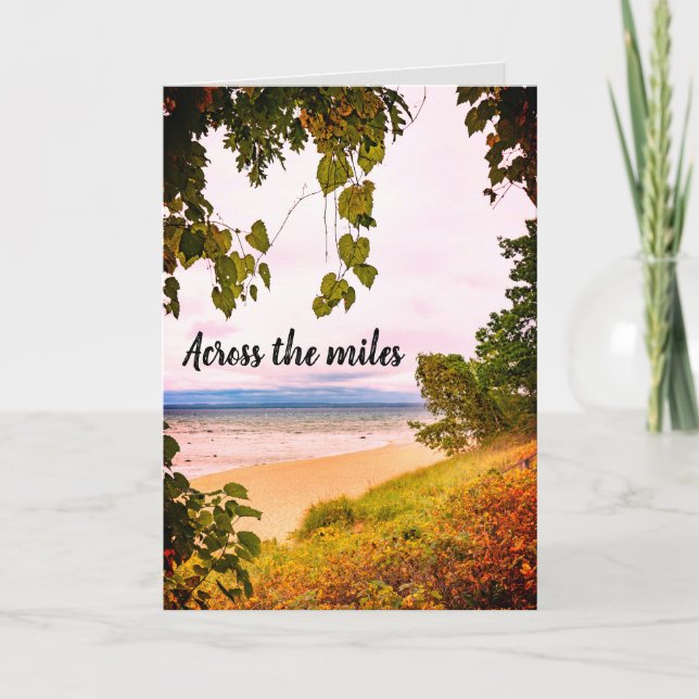 Across the miles sea beach birthday card (Front)