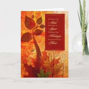 Across the Miles Thanksgiving Vivid Autumn Holiday Card