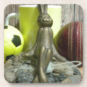 Across the Pitch & Crease: Football Cricket Blend Coaster