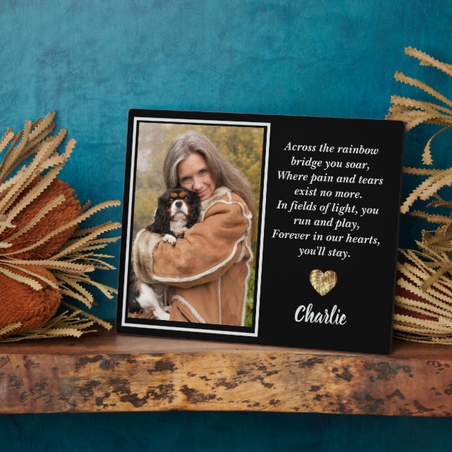 Across The Rainbow Bridge King Charles Spaniel  Plaque (Side)