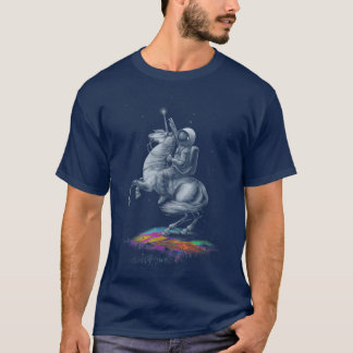 Across Universe Astronaut Riding Unicorn Space Tra T-Shirt