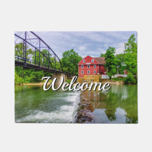 Across War Eagle Creek Waterfall Doormat