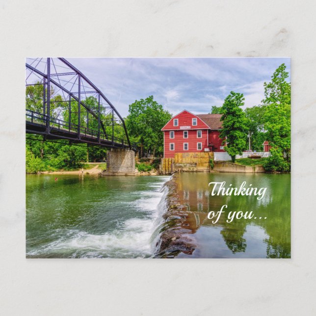 Across War Eagle Creek Waterfall Thinking Of You Postcard (Front)