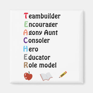 Acrostic teacher thank you  magnet