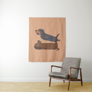 Acroyoga Dachshund   Dachshund Lover Gift Tapestry