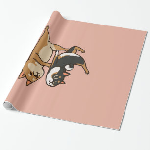 Acroyoga Shiba Inu Cute Shiba Inu Yoga Lovers Wrapping Paper