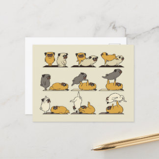 Acroyoga With The Pug French Bulldog Lover Announcement Postcard