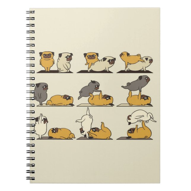 Acroyoga with The Pug Pose Yoga Notebook (Front)