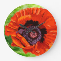 Acryl clocks with poppy