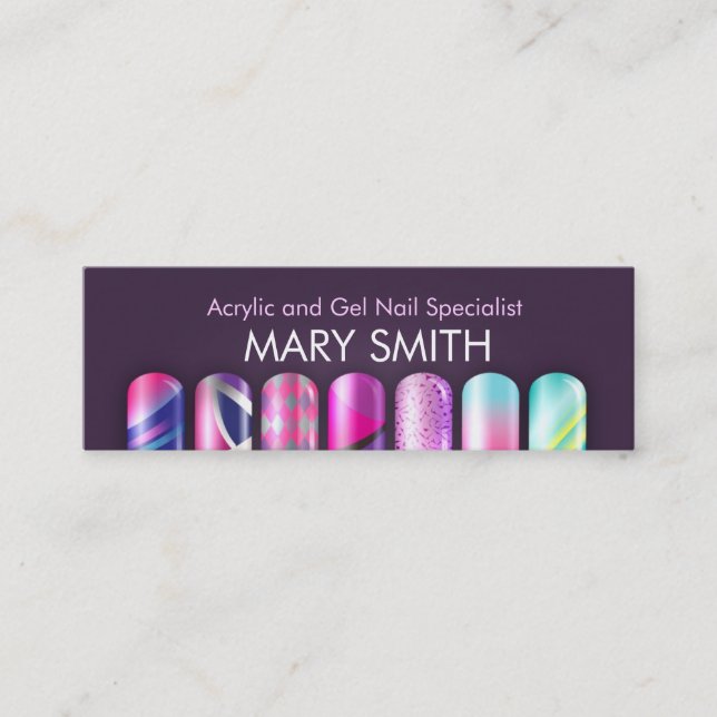 Acrylic and Gel Nail Specialist Business Card (Front)