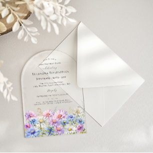 ACRYLIC ARCH 40 Birthday September Birth Flower  Invitations