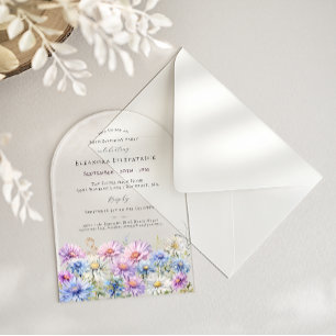 ACRYLIC ARCH 80 Birthday September Birth Flower Invitations