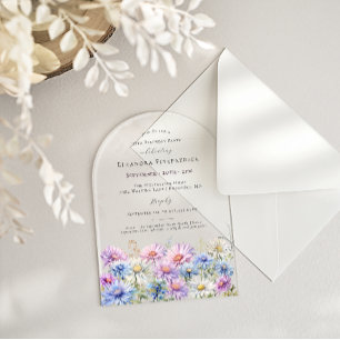 ACRYLIC ARCH 95 Birthday September Birth Flower  Invitations