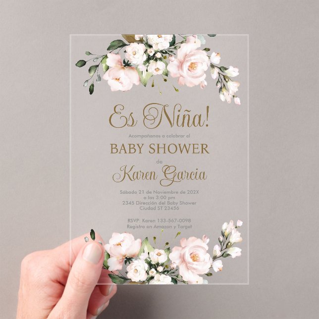 Acrylic Baby Shower Invitation  (Insitu (Handheld))