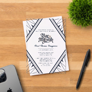 Acrylic BAR MITZVAH Navy Blue Luxury Minimalist Invitations