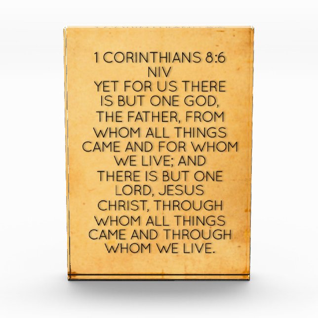 Acrylic Bible Verse Block - 1 Corinthians 8:6 (Front)