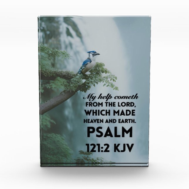 Acrylic Block Containing Bible Verse Psalm 121:2 (Front)