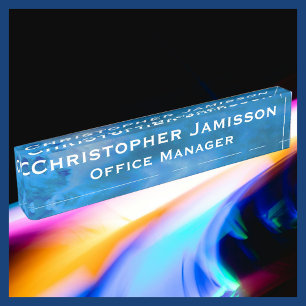 Acrylic Blue Sky Name and Title Nameplate