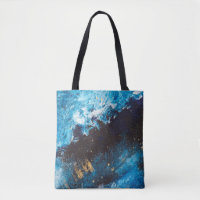Acrylic blue, starry sky painting.