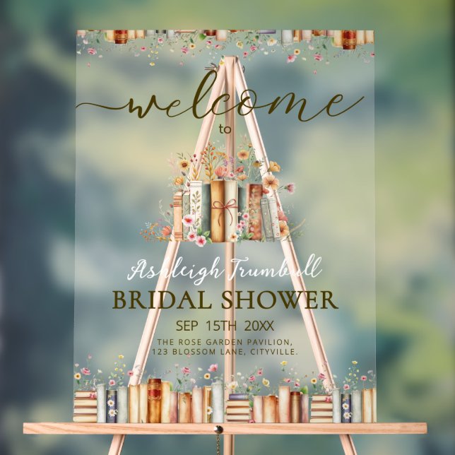 Acrylic Bridal Shower Welcome -Novel Kind of Love  Sign (Neutral)